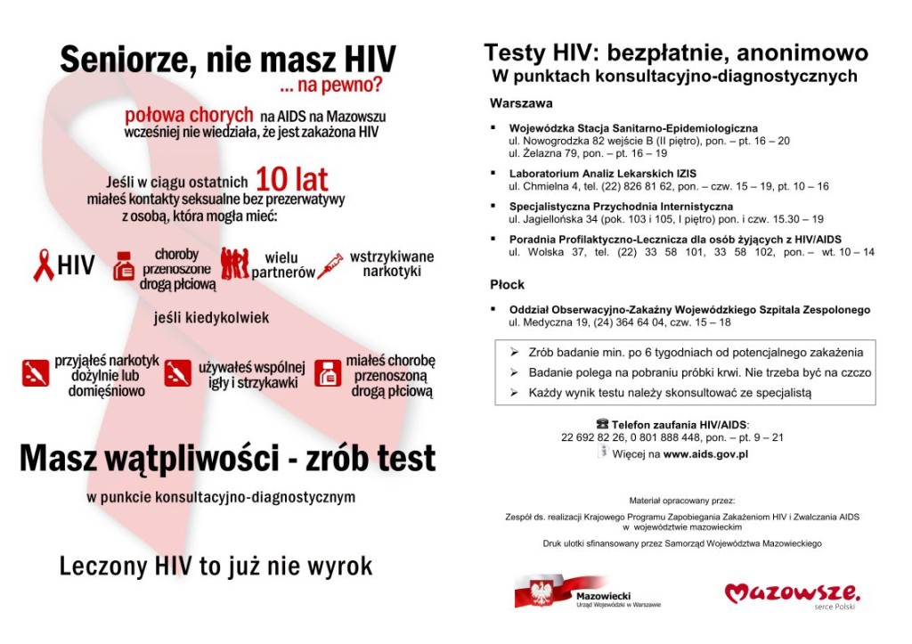 Testy HIV: bezpłatnie, anonimowo 