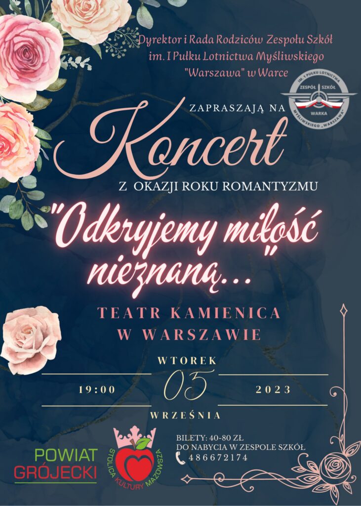Koncert z okazji roku romantyzmu "odkryjemy miłość nieznaną...". Teatr Kamienica w Warszawie - 05.09.2023